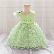 Cargar imagen en el visor de la galería, Vestido con moño en el hombro y falda de tul con mariposas