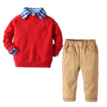 Cargar imagen en el visor de la galería, Camisa cuadrille con suéter y pantalón