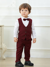 Carregar imagem no visualizador da galeria, Camisa blanca con moño, chaleco y pantalón