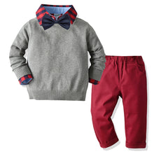 Cargar imagen en el visor de la galería, Camisa cuadrille con suéter y pantalón