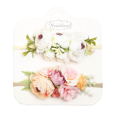 Cargar imagen en el visor de la galería, Pack de 2 vinchas con flores 3D