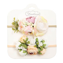 Cargar imagen en el visor de la galería, Pack de 2 vinchas con flores 3D