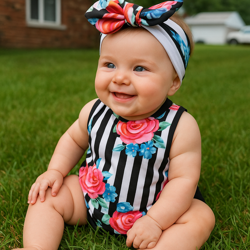 Body negro floreado espalda abierta