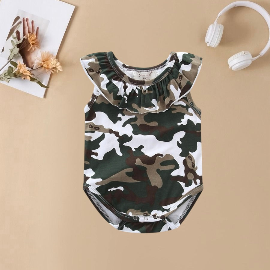 Body juego para hermanas camuflado verde militar