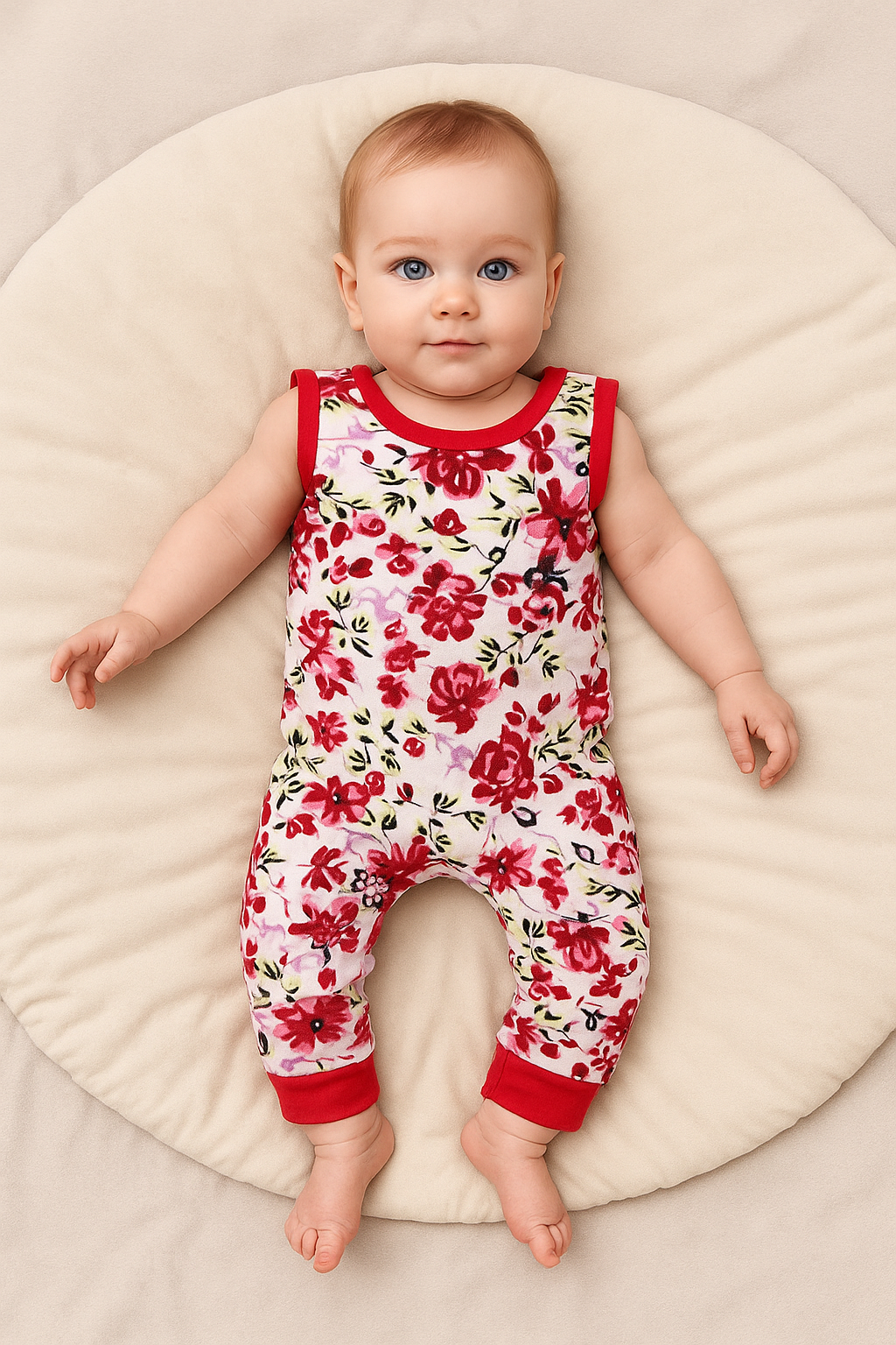 Body mameluco floreado rojo