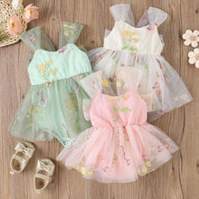 Cargar imagen en el visor de la galería, Body vestido de tul con bordados de flores
