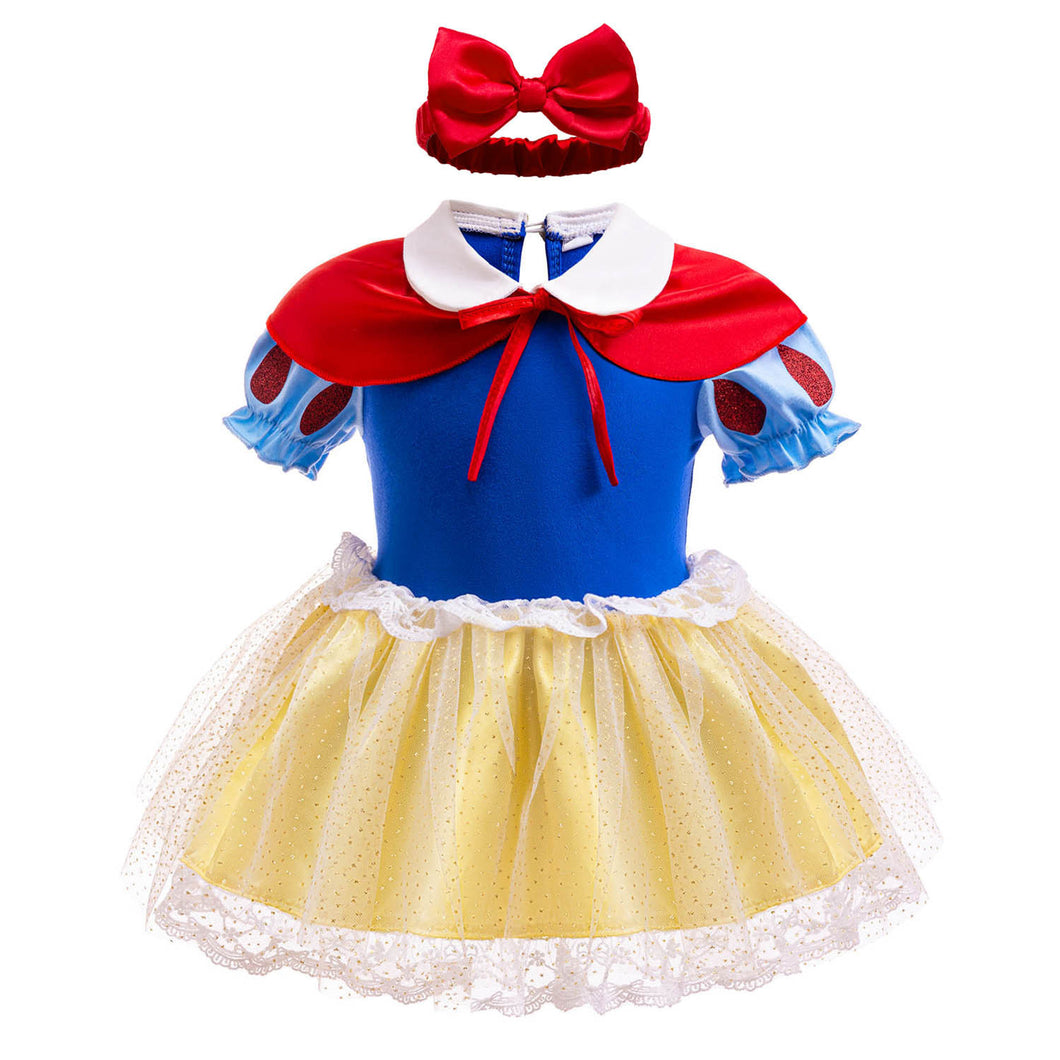 Body vestido estilo Blancanieves con capa y vincha