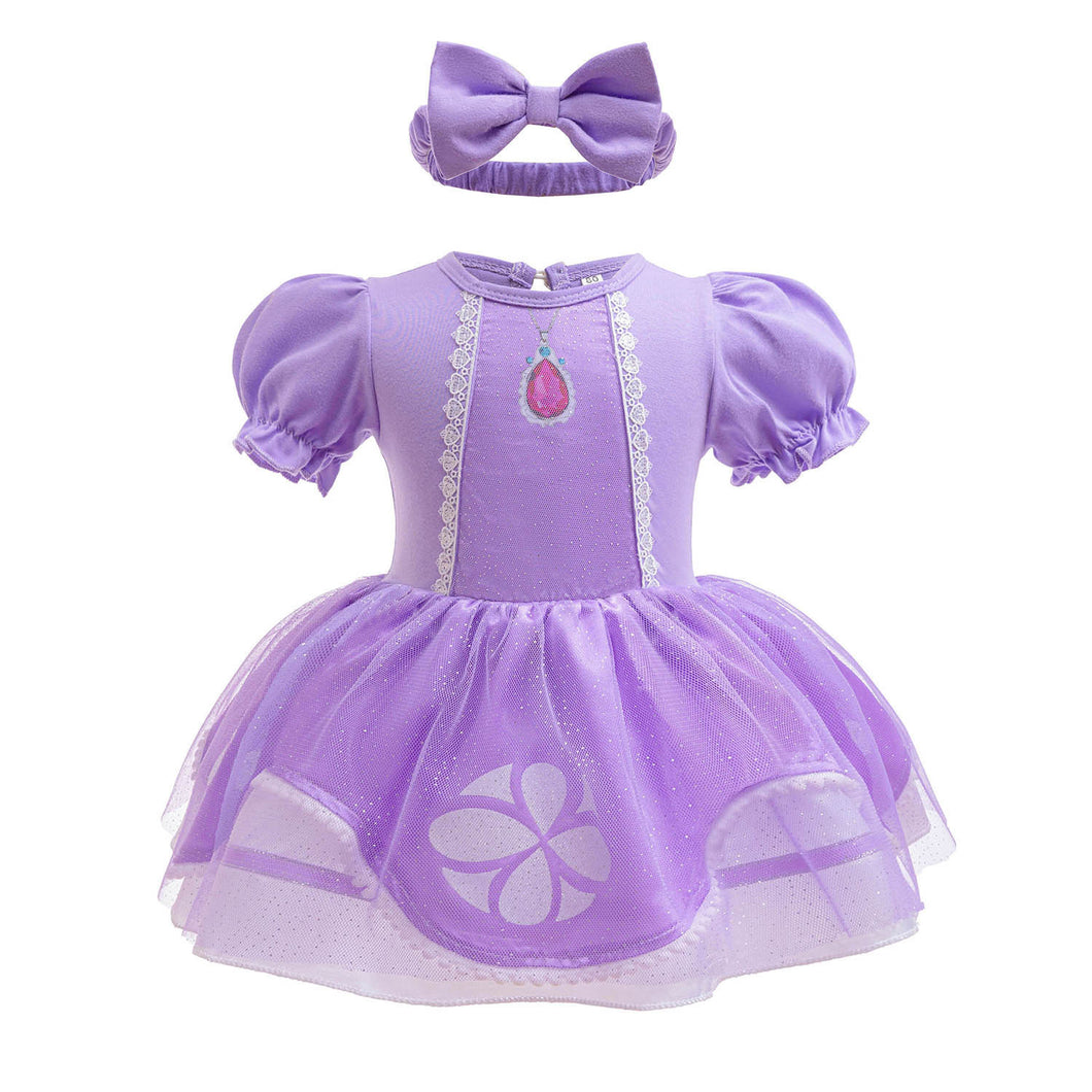 Body vestido lila de princesa Sofia con vincha