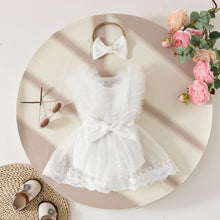 Cargar imagen en el visor de la galería, Body vestido acanalado con volados de tul  y vincha
