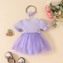 Carregar imagem no visualizador da galeria, Body vestido acanalado con flores, falda de tul y vincha

