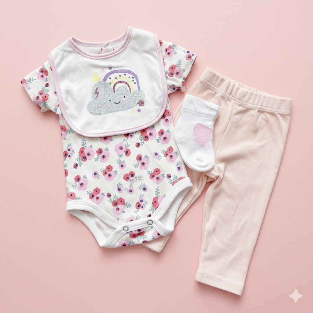 Body, pantalón, babero y medias