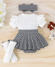 Carregar imagem no visualizador da galeria, Body vestido con falda y vincha cuadrille, medias largas con moños
