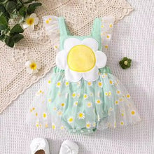 Cargar imagen en el visor de la galería, Body vestido verde con tul de margaritas

