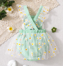 Cargar imagen en el visor de la galería, Body vestido verde con tul de margaritas

