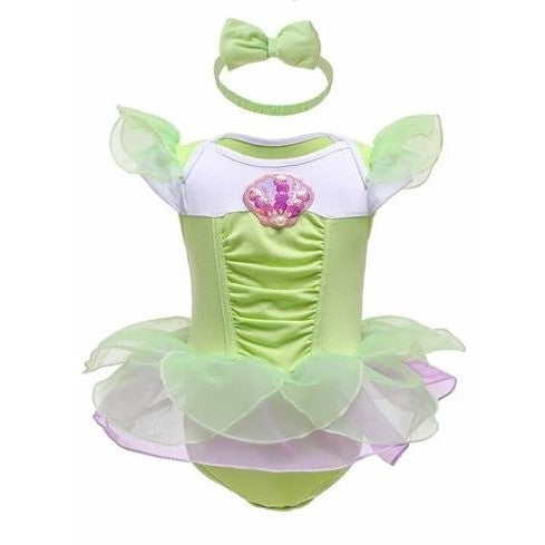 Body vestido verde de tul estilo Tinker Bell con vincha