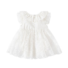 Cargar imagen en el visor de la galería, Body vestido blanco con volado de encajes y falda de tul con bordados
