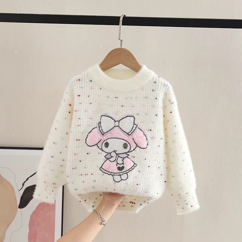 Abrigo de hilo con bordados de Melody (Sanrio)
