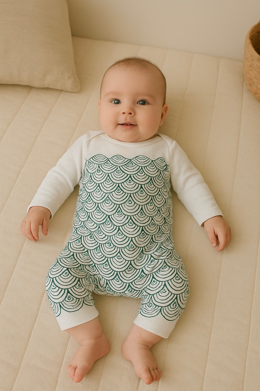 Body mangas largas de escama de sirena