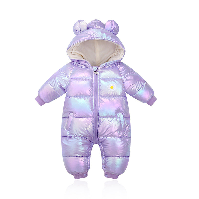 Body enterizo polar metalizado con capucha y orejas
