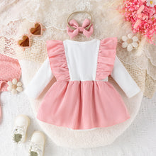 Cargar imagen en el visor de la galería, Body vestido blanco doble color con volados y vincha
