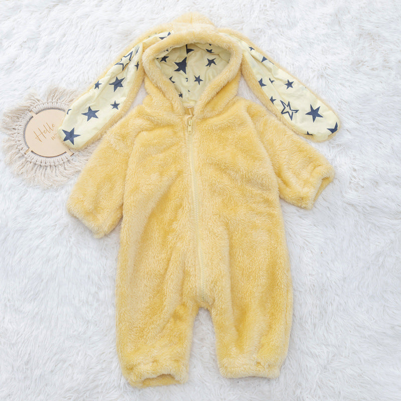 Body enterizo peludo con capucha y orejas
