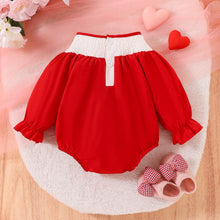 Carregar imagem no visualizador da galeria, Body rojo, cuello engomado con detalles de love
