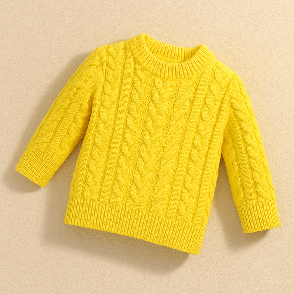 Abrigo de hilo amarillo con relieves