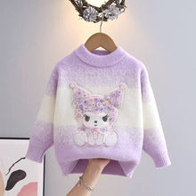 Cargar imagen en el visor de la galería, Abrigo de hilo con bordado de Kuromi (Sanrio)
