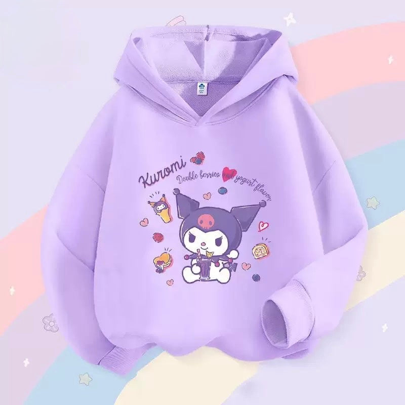 Abrigo lila con capucha y estampa de Kuromi (Sanrio)