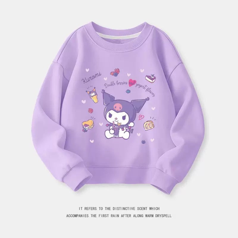 Abrigo lila con estampas de Kuromi (Sanrio)