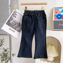 Cargar imagen en el visor de la galería, Pantalón pata ancha jeans con bolsillos

