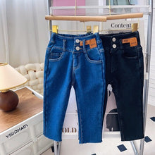 Cargar imagen en el visor de la galería, Pantalón jeans con bolsillos y forro polar
