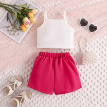 Carregar imagem no visualizador da galeria, Crop blanco con letras y short pollera pink con moño
