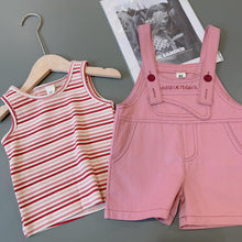 Carregar imagem no visualizador da galeria, Blusa a rayas con jardinera rosa viejo
