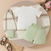 Carregar imagem no visualizador da galeria, Blusa blanco acanalado y short pollera con cartera
