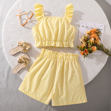 Cargar imagen en el visor de la galería, Crop engomado con botones y short amarillo
