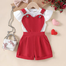 Cargar imagen en el visor de la galería, Blusa con volado blanco y jardinera corderoy
