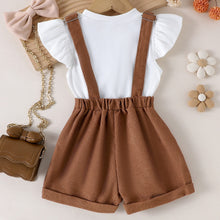 Cargar imagen en el visor de la galería, Blusa con volado blanco y jardinera corderoy
