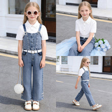 Cargar imagen en el visor de la galería, Camisa blanca con crop, pantalón jeans con brillo y cinto
