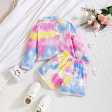 Carregar imagem no visualizador da galeria, Campera con bolsillos y short colorido estilo tie dye
