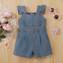 Cargar imagen en el visor de la galería, Enterizo de jeans tipo jardinera con botones
