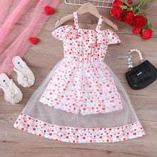Carregar imagem no visualizador da galeria, Enterizo Blanco con estampas de corazones y falda de tul
