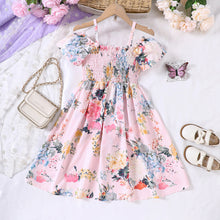 Carregar imagem no visualizador da galeria, Enterizo rosa con estampas de flores y falda con abertura
