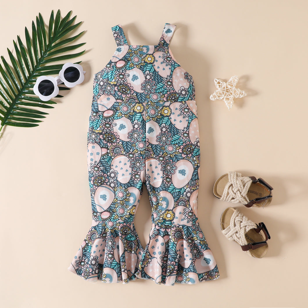 Enterizo pata ancha con estampas de flores