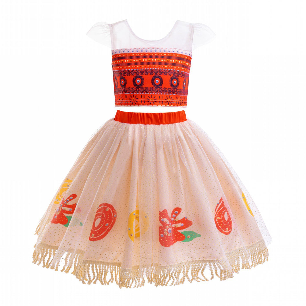 Crop top y pollera estilo Moana