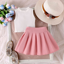 Carregar imagem no visualizador da galeria, Blusa blanco con pollera tableada
