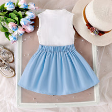 Carregar imagem no visualizador da galeria, Blusa blanco con pollera tableada
