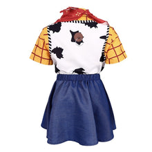 Cargar imagen en el visor de la galería, Camisa con chaleco, pañoleta y pollera estio Vaquera de Toy Story
