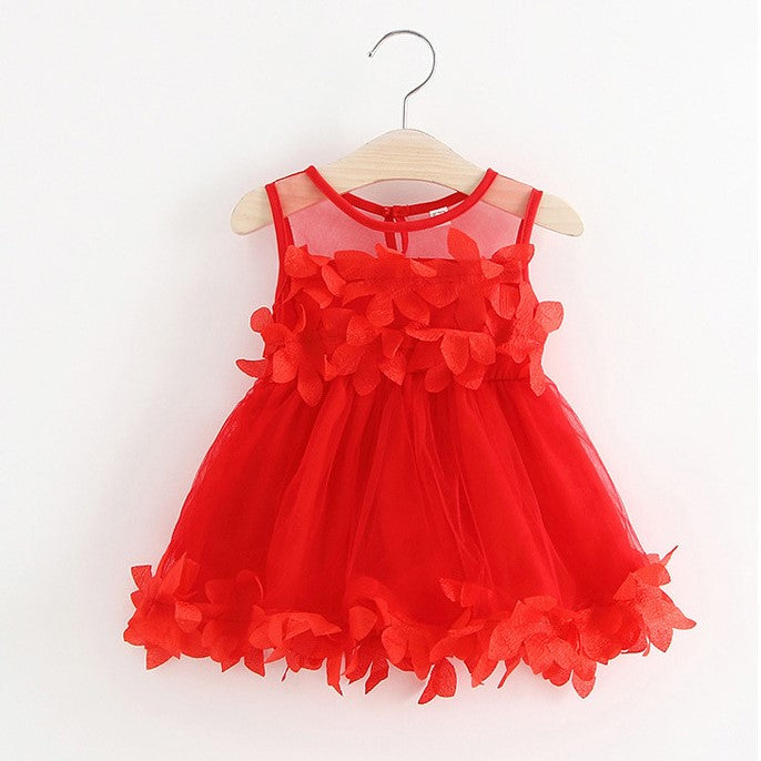 Vestido de tul con detalles de flores