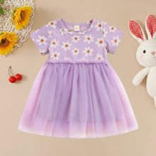 Cargar imagen en el visor de la galería, Vestido lila de margaritas con tul
